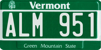VT license plate ALM951