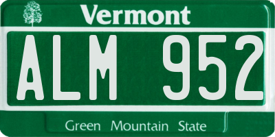 VT license plate ALM952