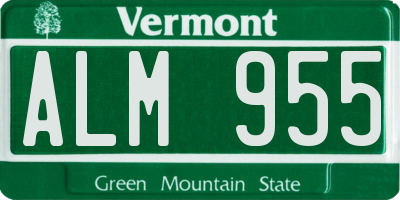 VT license plate ALM955