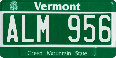 VT license plate ALM956