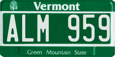 VT license plate ALM959