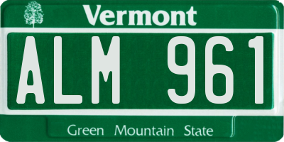 VT license plate ALM961