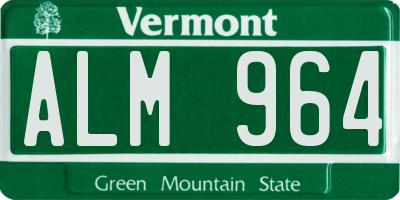 VT license plate ALM964