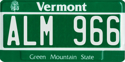 VT license plate ALM966