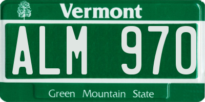VT license plate ALM970