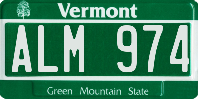 VT license plate ALM974