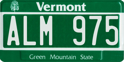 VT license plate ALM975