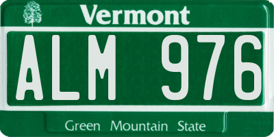 VT license plate ALM976