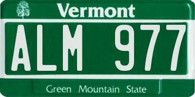 VT license plate ALM977