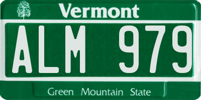 VT license plate ALM979