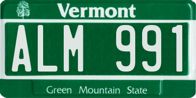 VT license plate ALM991