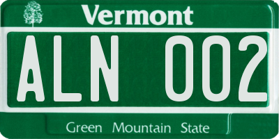 VT license plate ALN002