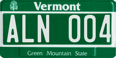 VT license plate ALN004