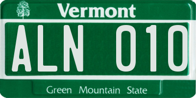 VT license plate ALN010