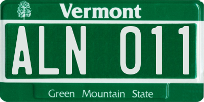 VT license plate ALN011