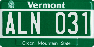 VT license plate ALN031