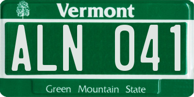 VT license plate ALN041