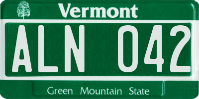 VT license plate ALN042