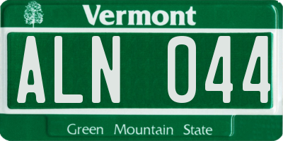 VT license plate ALN044