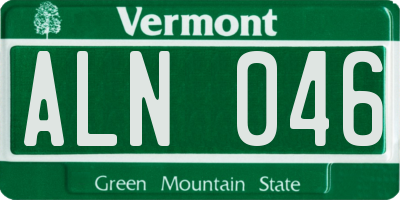VT license plate ALN046