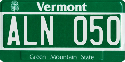 VT license plate ALN050