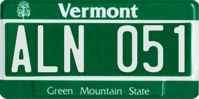 VT license plate ALN051