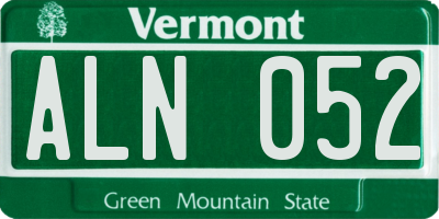 VT license plate ALN052