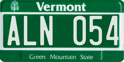 VT license plate ALN054