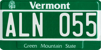 VT license plate ALN055