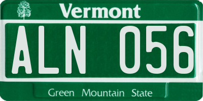 VT license plate ALN056
