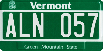 VT license plate ALN057