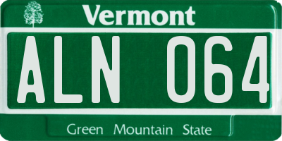 VT license plate ALN064