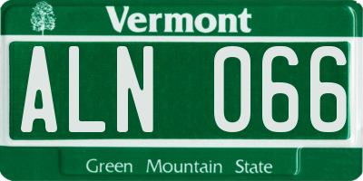 VT license plate ALN066