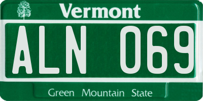 VT license plate ALN069