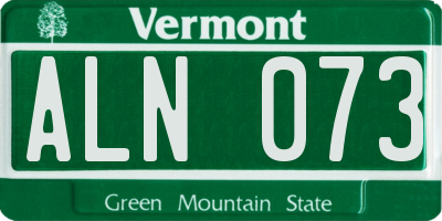 VT license plate ALN073