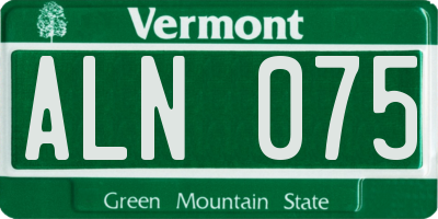 VT license plate ALN075