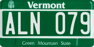 VT license plate ALN079