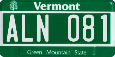 VT license plate ALN081