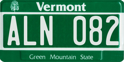 VT license plate ALN082