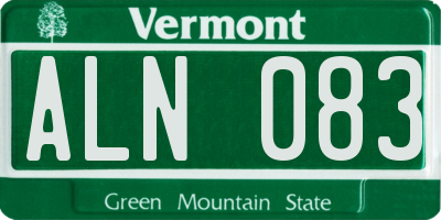 VT license plate ALN083
