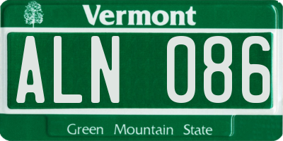 VT license plate ALN086