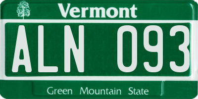 VT license plate ALN093