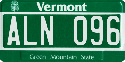 VT license plate ALN096