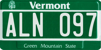 VT license plate ALN097