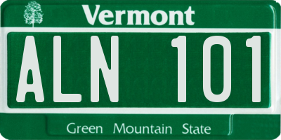 VT license plate ALN101
