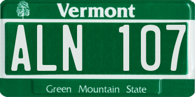 VT license plate ALN107