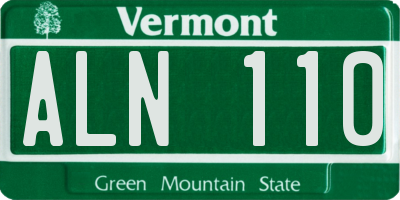 VT license plate ALN110