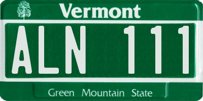 VT license plate ALN111