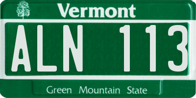 VT license plate ALN113