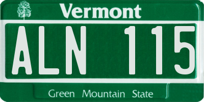 VT license plate ALN115